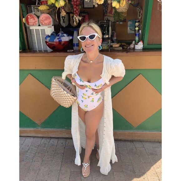 Onia x WeWoreWhat Danielle lemon print one piece size XS - Picture 4 of 9